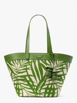 Kate Spade | Bitter Greens Multi The Pier Palm Fronds Canvas Medium Tote