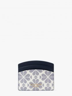 Kate Spade | Slate Blue Multi Spade Flower Coated Canvas Cardholder