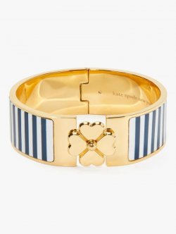 Kate Spade | Squid Ink Heritage Spade Flower Wide Hinged Bangle