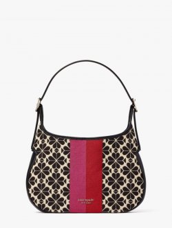 Kate Spade | Cream Multi Spade Flower Jacquard Stripe Penny Small Hobo Bag