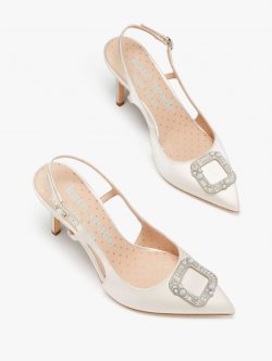 Kate Spade | Ivory Bridal Buckle Up Slingback Pumps