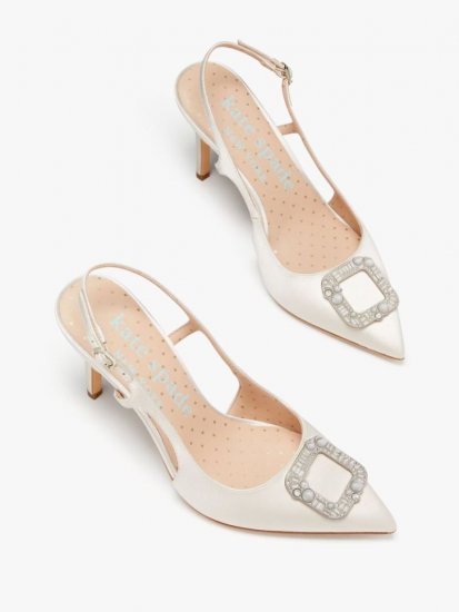 Kate Spade | Ivory Bridal Buckle Up Slingback Pumps - Click Image to Close