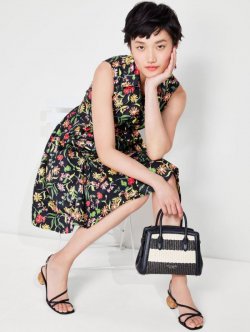 Kate Spade | Black Multi. Rooftop Garden Floral Marina Dress