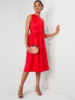 Kate Spade | Flame Scarlet Poplin Belted Sabrina Dress