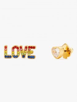 Kate Spade | Multi Rainbow Love Asymmetrical Studs