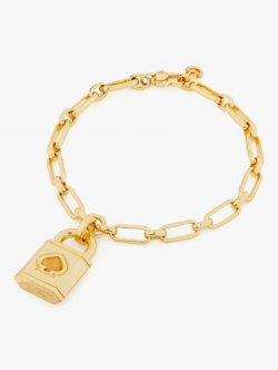 Kate Spade | Gold. Lock And Spade Charm Bracelet