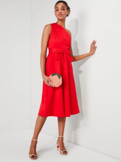 Kate Spade | Flame Scarlet Poplin Belted Sabrina Dress - Click Image to Close