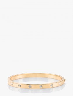 Kate Spade | Clear/Gold Set In Stone Enamel Stone Hinged Bangle