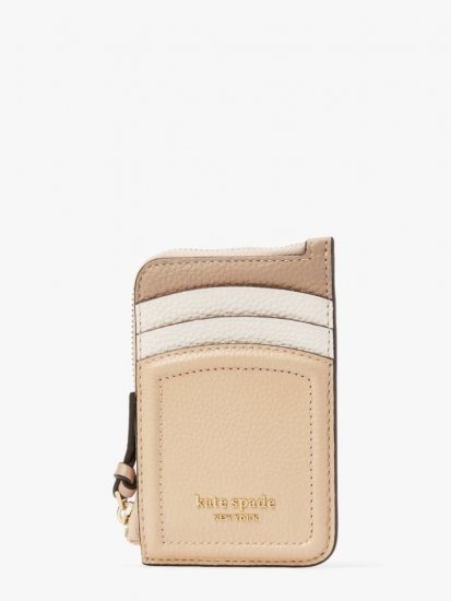 Kate Spade | Warm Stone Multi Knott Colorblocked Zip Cardholder - Click Image to Close