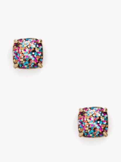 Kate Spade | Multi Glitter Small Square Studs - Click Image to Close