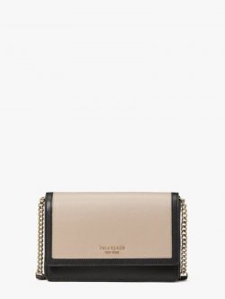 Kate Spade | Warm Beige/Black Spencer Flap Chain Wallet