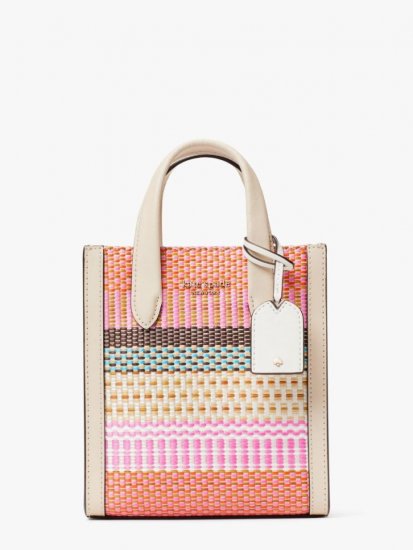 Kate Spade | Pink Multi Manhattan Striped Mini Tote - Click Image to Close