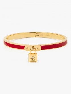 Kate Spade | Red. Lock And Spade Charm Bangle