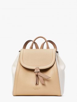 Kate Spade | Warm Stone Multi Knott Colorblocked Medium Flap Backpack