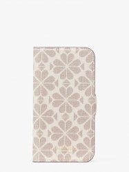 Kate Spade | Parchment Multi Spade Flower Coated Canvas Iphone 13 Pro Magnetic Wrap Folio Case