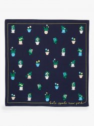 Kate Spade | 431 Squid Ink (April) House Plants Cotton-Silk Bandana