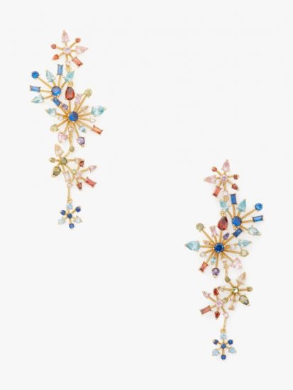 Kate Spade | Multi Firework Floral Statement Linear Earrings - Click Image to Close