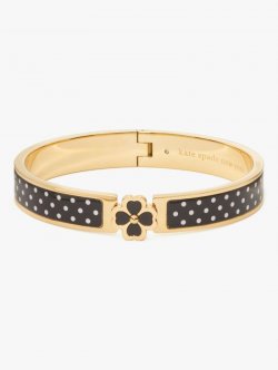 Kate Spade | Black/White Heritage Spade Flower Hinged Bangle