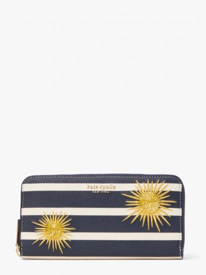 Kate Spade | Blazer Blue Multi Sunkiss Embellished Zip-Around Continental Wallet - Click Image to Close