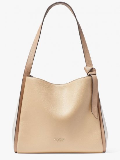 Kate Spade | Warm Stone Multi Knott Colorblocked Large Shoulder Bag - Click Image to Close