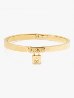 Kate Spade | Gold. Lock And Spade Charm Bangle