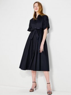 Kate Spade | Black Poplin Midi Montauk Dress