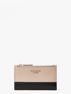 Kate Spade | Warm Beige/Black Spencer Small Slim Bifold Wallet