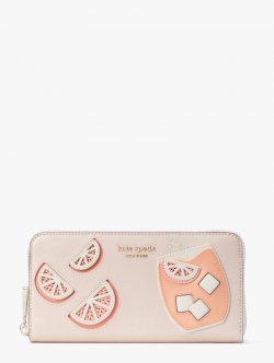 Kate Spade | Pale Dogwood Tini Embellished Zip-Around Continental Wallet